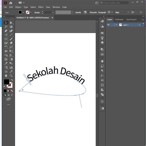2 Cara Membuat Tulisan Melengkung Di Illustrator Sekolah Desain