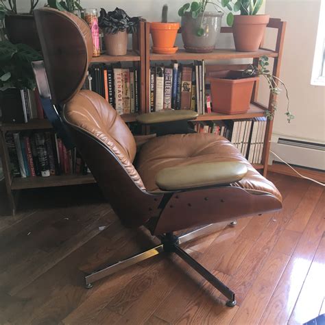 Mid Century Eames Style Plycraft Leather Lounge Chair Aptdeco