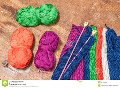 Yarn Knitting Stock Image Image Of Minus Children Green 31933689