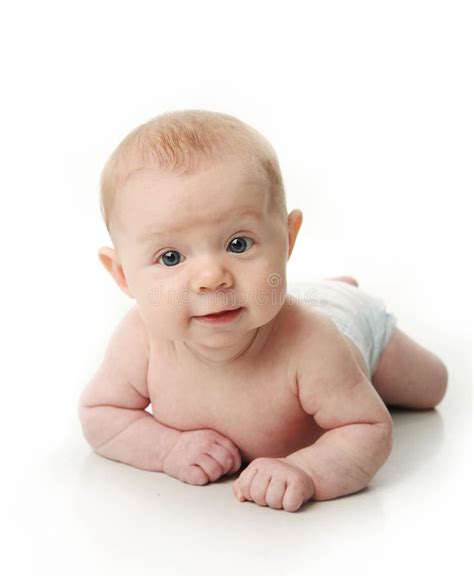 Baby Lying On Belly Stock Photo Image Of Belly Cute 17508732