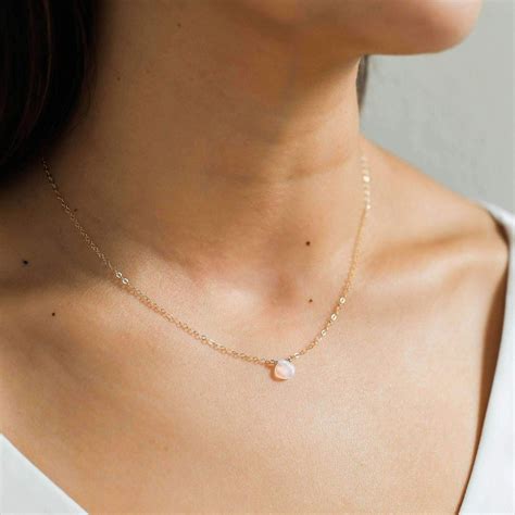 Dainty Opal Necklace Beautiful Opal Pendant Tiny Gold Etsy