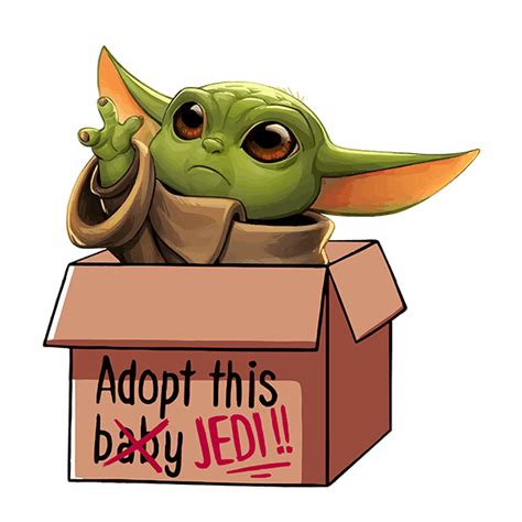 Wall Sticker Baby Yoda In A Box