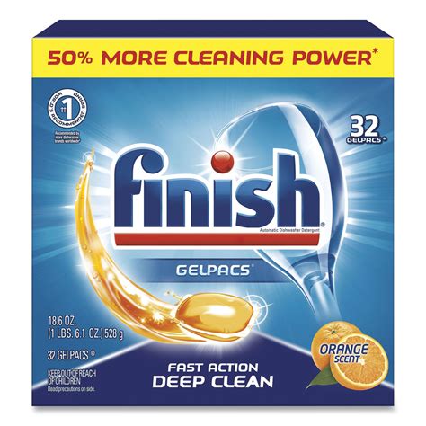 Finish Dish Detergent Gelpacs Orange Scent Box Of 32 Gelpacs 8