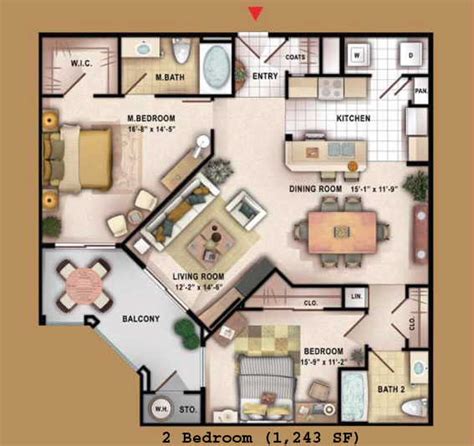 Queens Condo Floor Plan Suite 105 1270 Sq Ft 2 Bedroom New