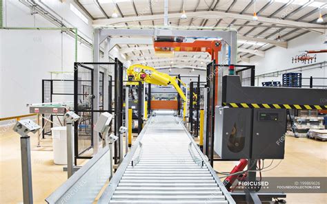 Conveyor Belt In Factory — Elements Workplace Stock Photo 199869626