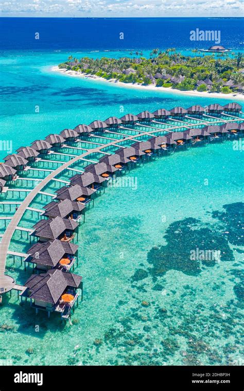 aerial photo of beautiful maldives paradise tropical beach amazing view blue turquoise lagoon