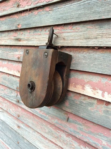 Vintage Wood Pulley Antique Wood Pulley Pulley Cast Iron