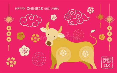 Year Of The Ox Chinese New Year Stock Vector Illustration Of Banner