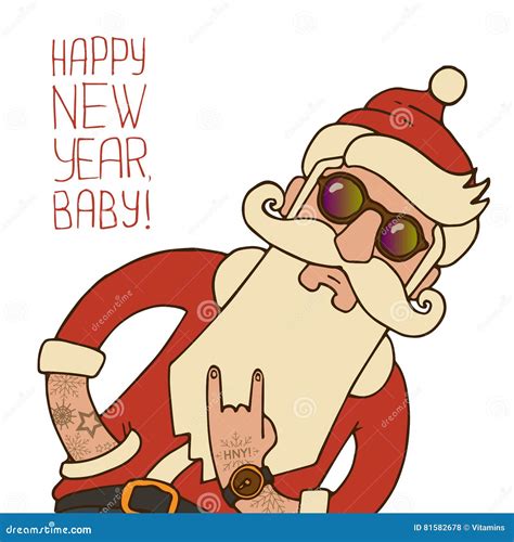 Hipster Santa Claus Vector Illustration Stock Vector Illustration Of