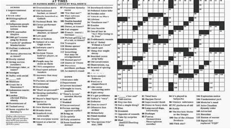 Free Printable New York Times Sunday Crossword Puzzles Printable
