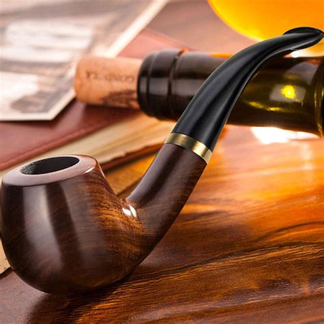 Scotte Tobacco Pipe Handmade Ebony Wood Root Smoking Pipe T Box And