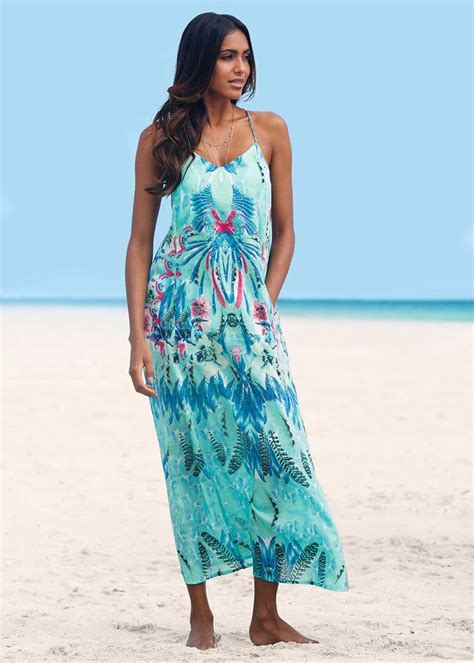 Sukienka plażowa Z przodu wpuszczane zł bonprix Womens beach fashion Beach maxi