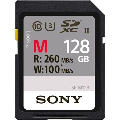 Sony 128gb M Series Uhs Ii Sdxc Memory Card U3 Sf M128t Bandh