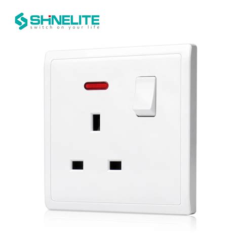 Uk Standard 13a Single Wall Socket Electrical Switch Socket With Neon