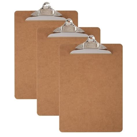 Office Depot® Light Brown Wood Clipboard 8 12 X 11inch Package Of 3