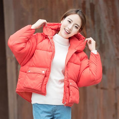 Winter Jacket Women Cotton Short Jacket 2017 New Girls Padded Slim Solid Thick Warm Hooded