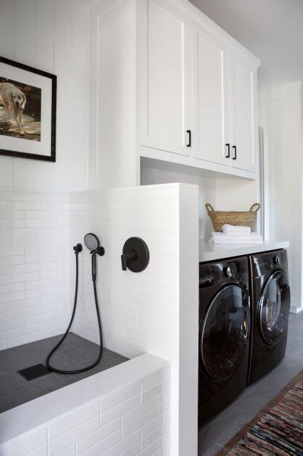 Modern Sonoma Farmhouse New Build Transitional Laundry Room San