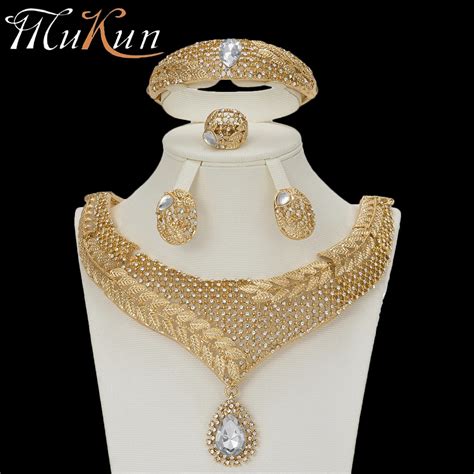 mukun nigerian african jewelry set wedding jewelry sets for brides crystal dubai gold jewellery