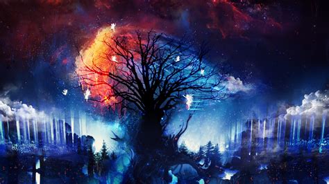 Free live wallpaper for your desktop pc & android phone! artwork, Digital Art, Fantasy Art, Trees, Fairies, Stars ...