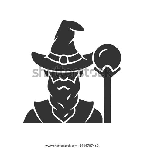 Wizard Glyph Icon Silhouette Symbol Sorcerer Stock Vector Royalty Free