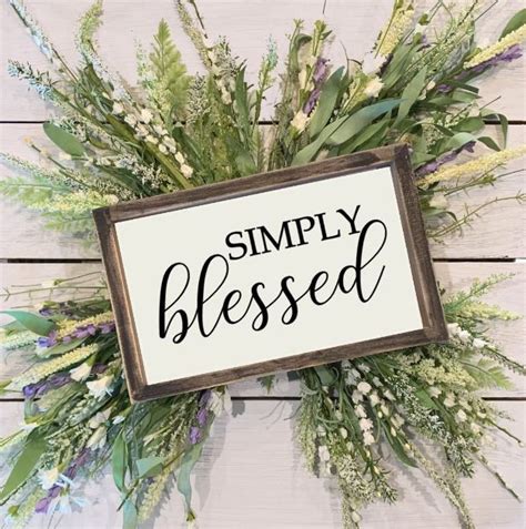 Simply Blessed Sign Blessed Sign Hand Painted Farmhouse Sign Home