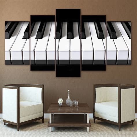 Piano Keys Music Framed 5 Piece Canvas Wall Art Buy Canvas Wall Art