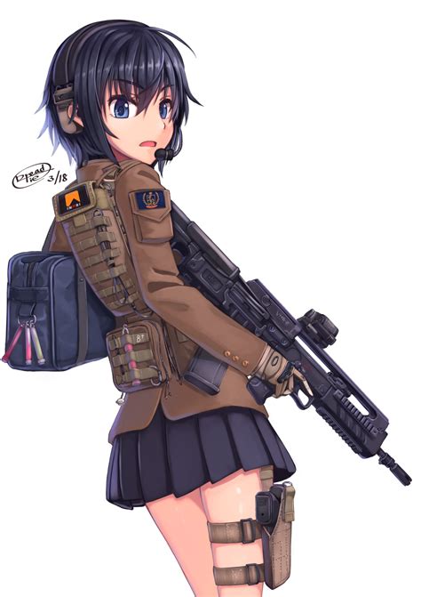 4539835 Anime Girls Uniform Anime Gun Weapon Original Characters