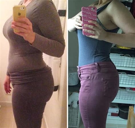 women are sharing side by side pictures where they weigh the same but look completely different