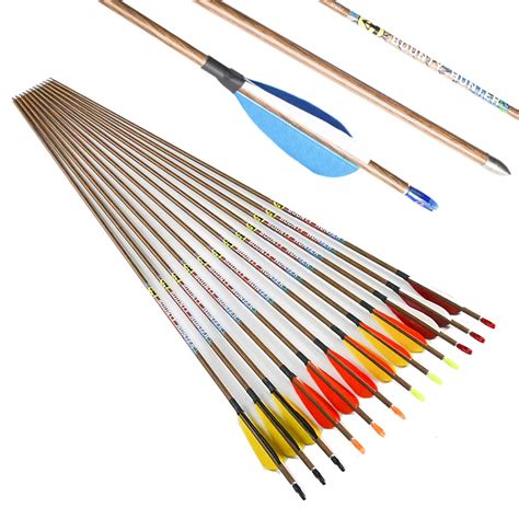 12pcs Archery Pure Carbon Arrows Shaft 30 Wood Skin Id42mm Sp700 3