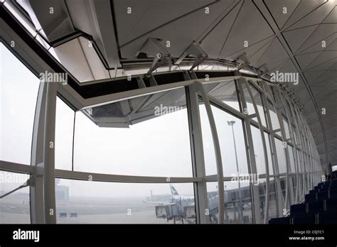 Artistic Photo Of Hong Kong International Airport Roof Interior Stock