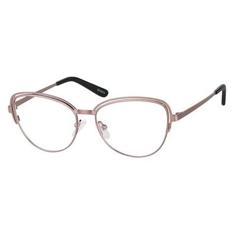 zenni womens cat eye prescription eyeglasses rose gold stainless steel 3216219 in 2020 fashion