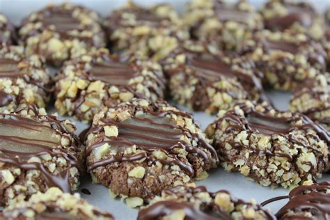 Turtle Thumbprint Cookies Chocolate And Pecan Cookies Filled With