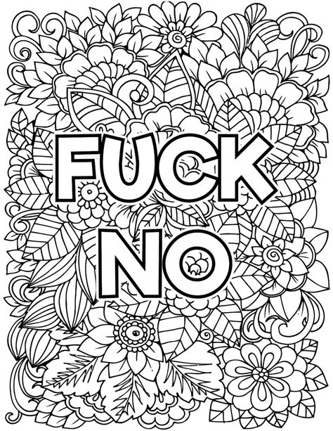 Adult Coloring Pages Swear Words Classic Fuck Edition Etsy