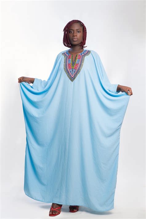 Dress Boubou Blue Dashiki By Articles Addis Abeba Long Dresses Afrikrea