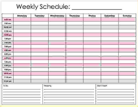Hourly Schedule Template Excel | shatterlion.info