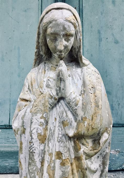 Reserved Large Virgin Statue A Stunningly Worn And Huge Antique