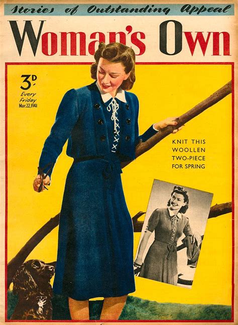 Magazine Cover Photograph 1940s Uk Womans Own Magazine Cover By The