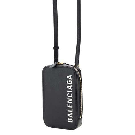 Balenciaga Black Leather Cash Phone Case Crossbody Bag Lyst