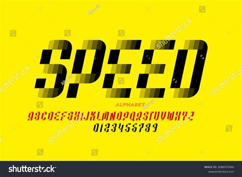 Speed Style Font Design Alphabet Letters Stock Vector Royalty Free