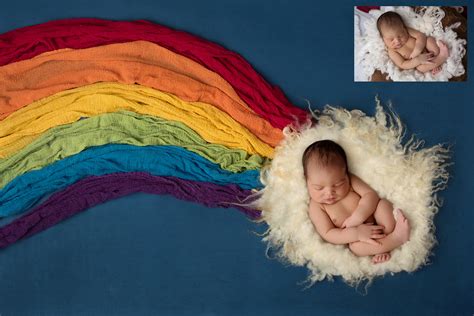 Coloured Buttons Newborn Photography Rainbow Newborn Digital Backdrop