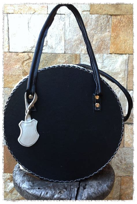 Round Black Leather Handbags