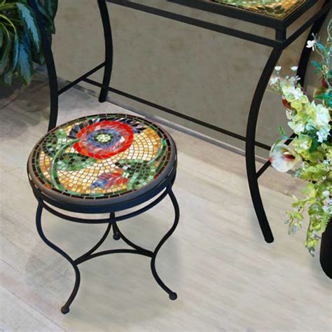 Mosaic Side Tables W Curl Neille Olson Mosaics Iron Accents