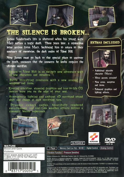 Silent Hill 2 Directors Cut Box Shot For Playstation 2 Gamefaqs
