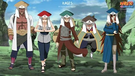 All 5 Kage From Left O Right Raikage Hokage Kazekage Tsuchikage