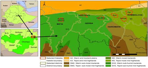 Map Of Selected Woredas And Kebeles In East Hararghe Zone Of Oromia