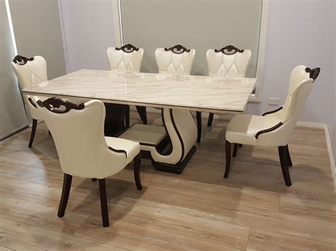 Shop the lifetime store today! Ferrara Marble Dining Table with 8 Chairs | Marble King