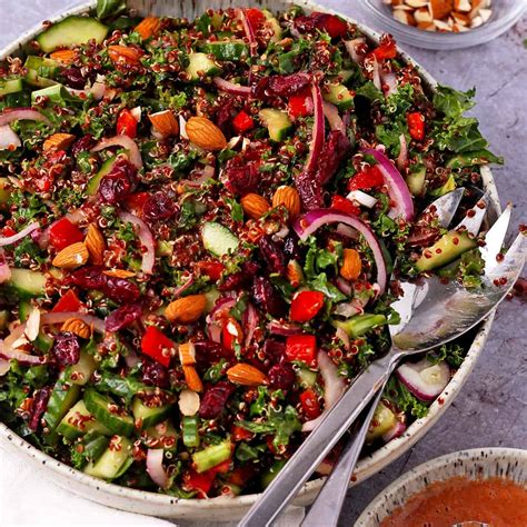 Cranberry Quinoa Salad With Kale And Almonds Vegan Gluten Free