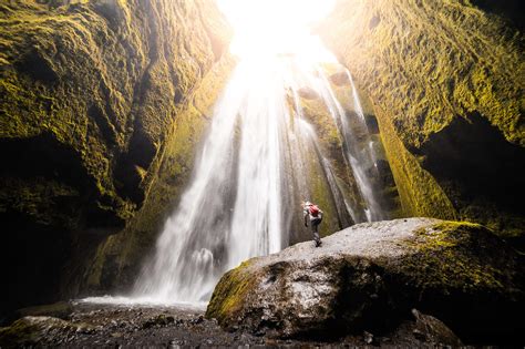 Icelandic Waterfall In A Cave Free Stock Photo Picjumbo