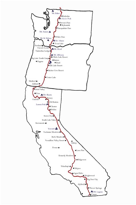 Wall Map Of Pct Trail