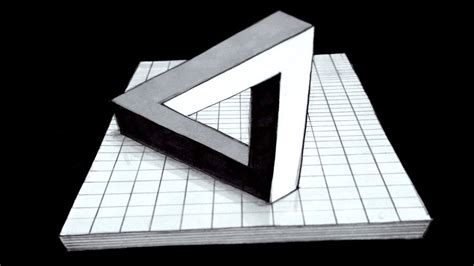 How To Draw The Impossible Triangle In 3d Youtube